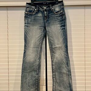 Miss Me Women's Low-Rise Boot Cut  Blue Jeans